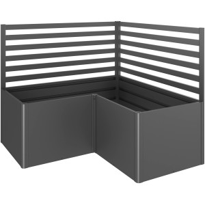 Biohort Rankgitter (2 Stk) für L-Form Hochbeet, Dunkelgrau-Metallic, Zubehör für Pflanzenwachstum.