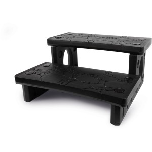 Schwarze Steinbach Doppelstufe für Whirlpools aus Kunststoff mit rutschhemmender Oberfläche.