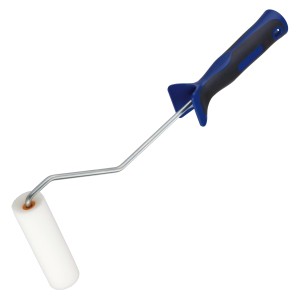 LUX Schaum-Roller Konkav langer Bügel 2K-Softgriff Schwarz-Blau 10 cm