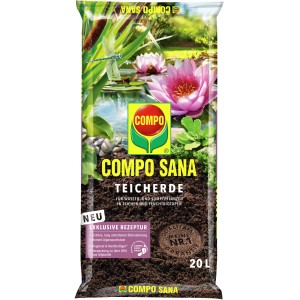 Compo Sana Teicherde, 20L Sack Spezialerde für Wasser- und Sumpfpflanzen.