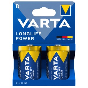 Zwei Varta Mono D LR20 Alkalibatterien 1,5V im blauen Blister. Leistungsstarke Batterien für viele Geräte.