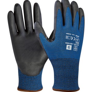 LUX Schnittschutzhandschuh Größe 9, Arbeitshandschuhe mit schnittfester Beschichtung in blau/schwarz.