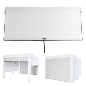 MCW Seitenwand 4er Set, weiß, für 3x3m Pergola als Wind- und Sichtschutz.
