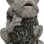 Solar Frosch in Natursteinoptik, 17x14x21 cm, für die Gartendeko.