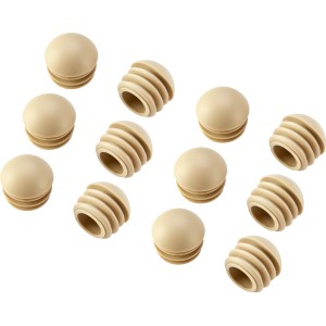 12 beige Ersatz-Fußkappen für Dalysford Balkonmöbel-Set, Kunststoff.