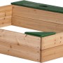 Axi Sandkasten Amy aus FSC®-Holz mit grünem Deckel und Stauraum, 115x115 cm.