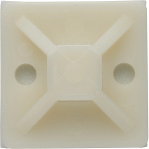 Weißer Klebesockel, 3x3 cm, 20er-Pack zur Kabelbefestigung.