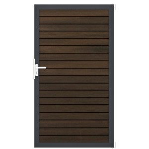 GroJa Steckzaun-Tor Solid-Rhombus 1-flg. DB703 Universal-DIN Walnuss Co-Ex.