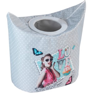 Wenko Wäschesammler Crazy Love, 53 l, mit trendigem Retro-Design und praktischen Magnetgriffen.