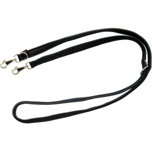 Schwarze, 300 cm lange Heim Hunde-Vorführleine mit Gurtband und weicher Fütterung.