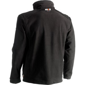 Schwarze Herock Fleece-Jacke Zeus in Größe S für Arbeitskleidung mit Taschen und verstärkten Schultern.