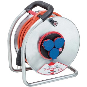 Brennenstuhl Baustellen-Kabeltrommel Super-Solid Bretec mit 40 m orangefarbenem Kabel.