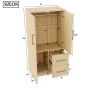 okwish Kleiderschrank mit Doppeltür Schubladen Staufächer Kinder 70x135x40cm Natur_5