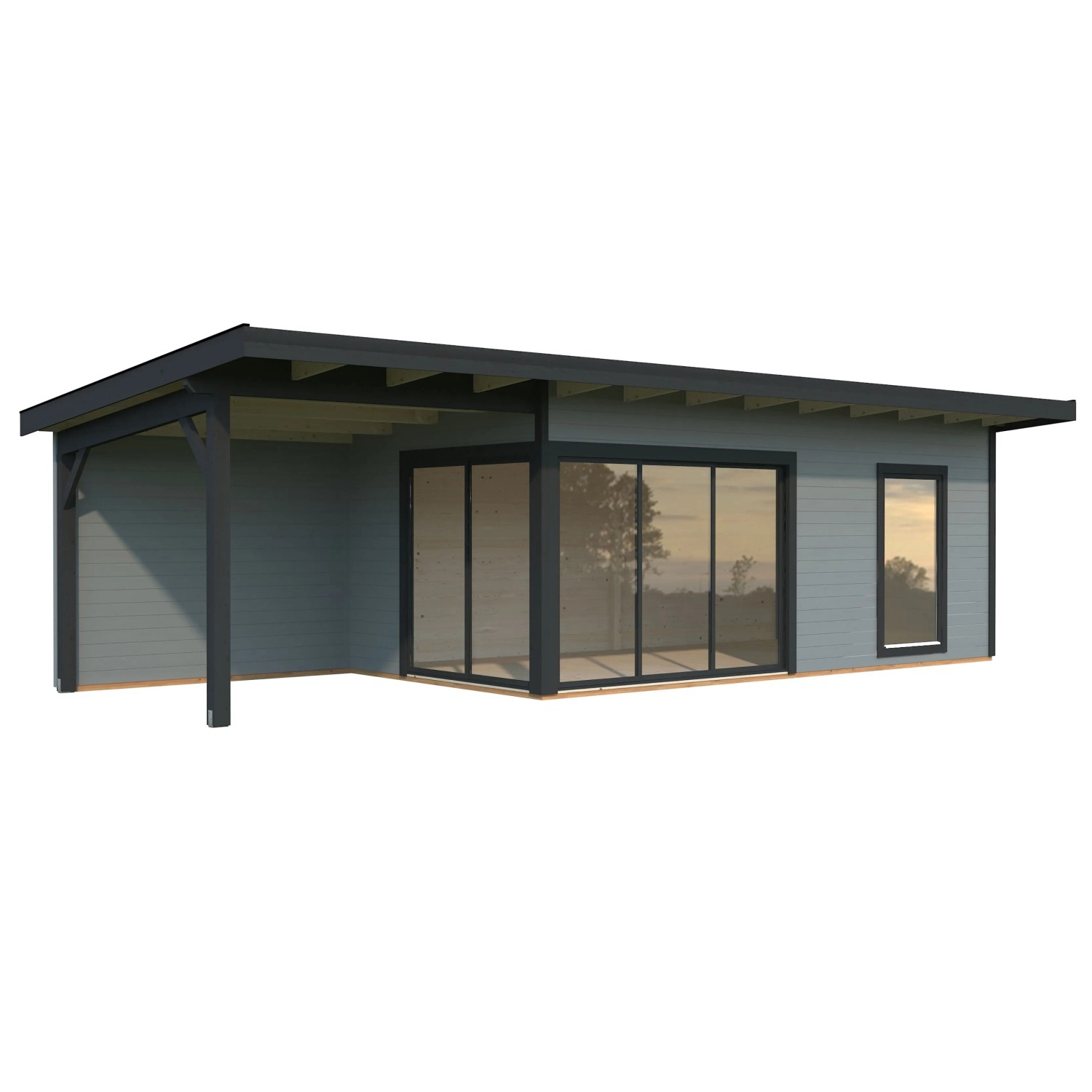 Palmako Gartenhaus Andrea Slide 898 x 300 cm Hellgrau-Anthrazit FSC®_2