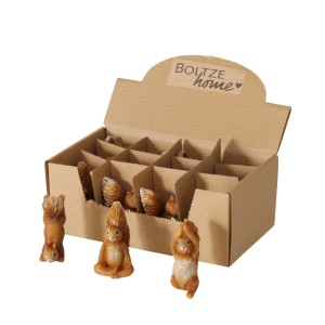 Boltze Deko-Figur Albert, 3-fach sortiert, braune Eichhörnchen Figuren im Display.