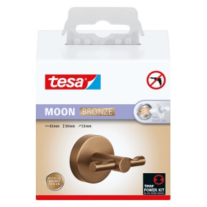 Tesa Moon Bademantelhaken in Bronze, einfache Montage ohne Bohren.