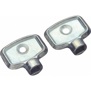 Zwei LUX Entlüfterschlüssel Comfort für Heizkörper, Metall, 5 mm Vierkant.