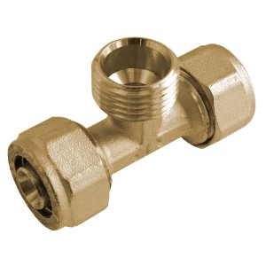 Kirchhoff T-Stück 20 mm mit 3/4 AG, Klemmfitting aus Messing für MSVR Blank