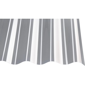Klare PVC Profilplatte P8, 1.1mm stark, für Bedachung und Wandverkleidung.