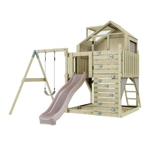 PolarPlay Spielturm Madita m. Kindersch. Altrosa
