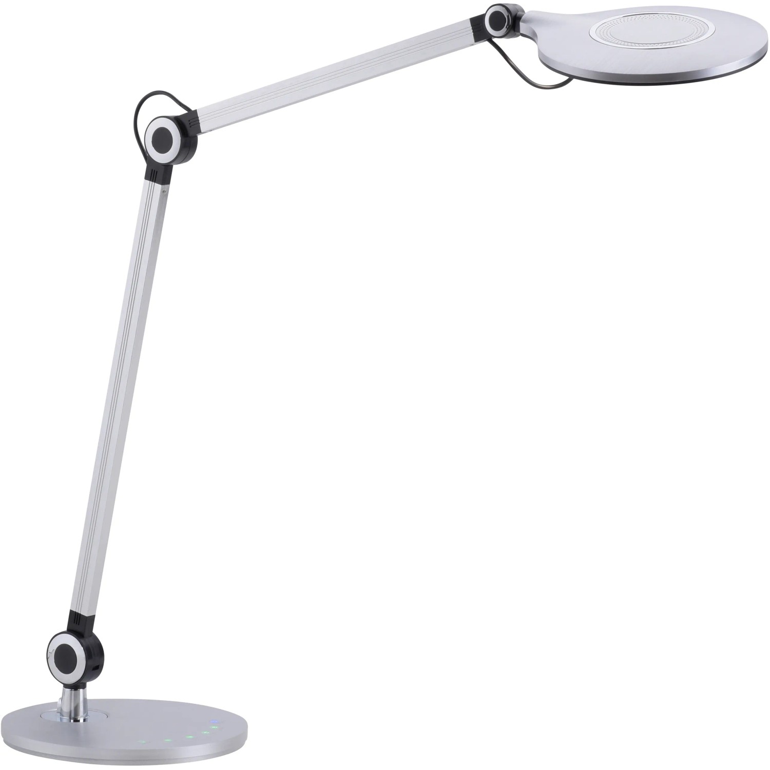 Just Light Schreibtischleuchte Niklas, silberfarbene LED Lampe mit Touchdimmer, 78x51cm.
