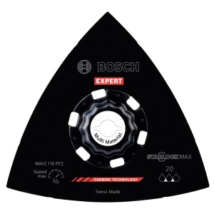 Bosch Schleifplatte Expert MAVZ 116 RT2 für Multifunktionswerkzeuge, schwarz.
