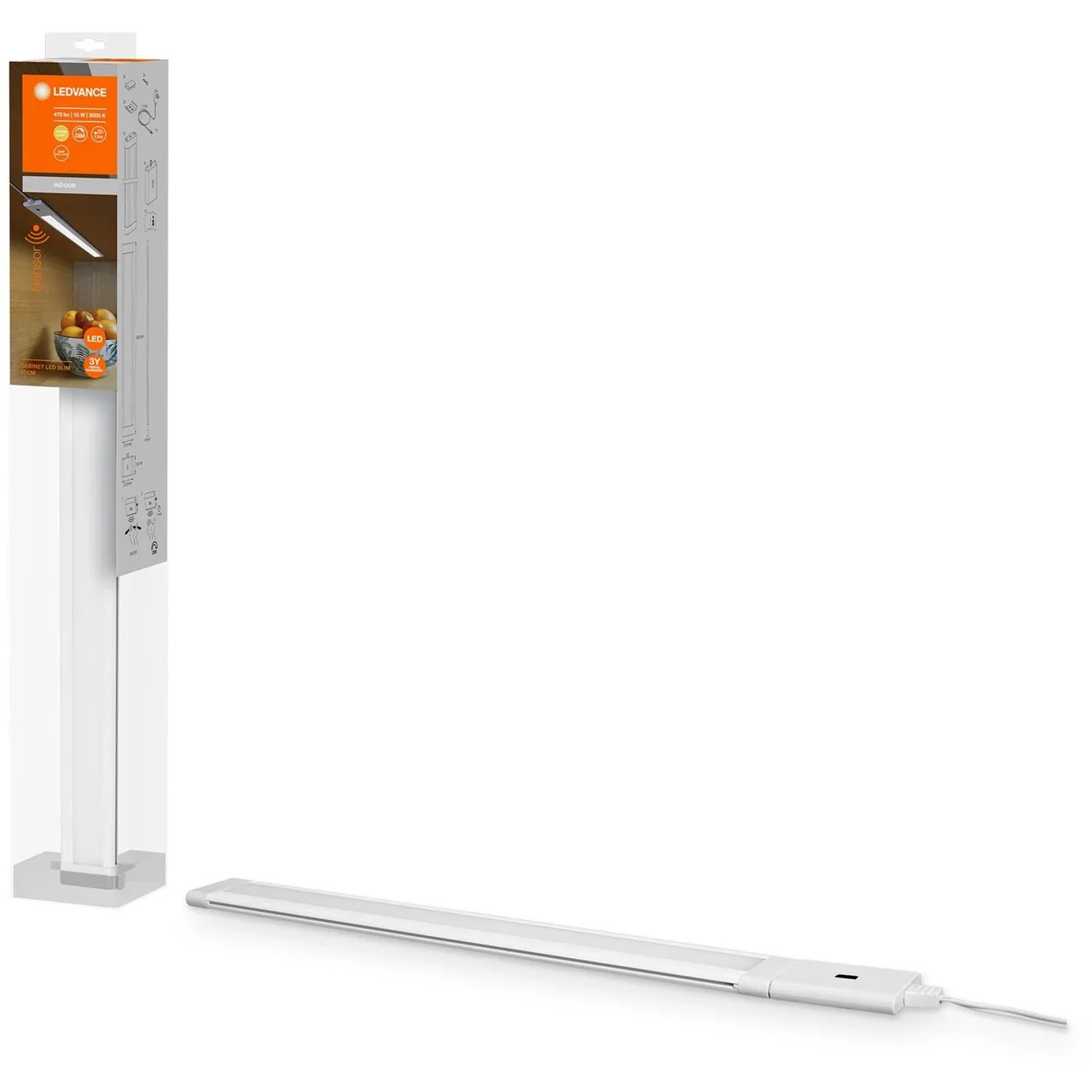 Ledvance LED-Unterbauleuchte Cabinet Slim, 50 cm, weiße Niedervoltleuchte mit Bewegungssensor.