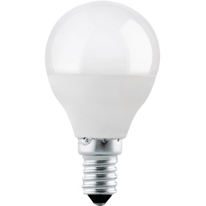 Eglo E14 LED Leuchtmittel in Globeform, 3,4 W, warmweiß für Wohnräume.