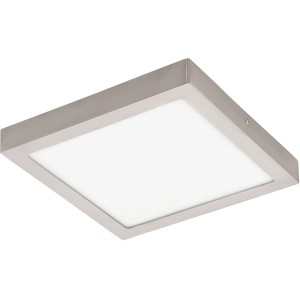Quadratische Eglo Connect LED-Aufbauleuchte Fueva, Nickel matt, 30x30 cm. Deckenleuchte mit smarten Funktionen.