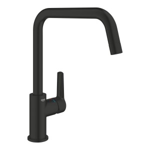 Grohe QuickFix Spültischbatterie Start, Schwarz, mit hohem Auslauf für Einlochmontage.