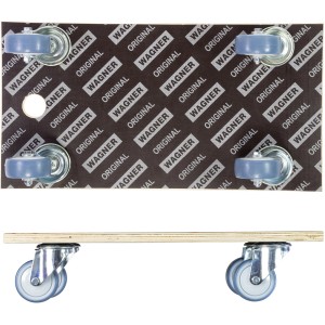 Wagner Transporthilfe 1085 mit 4 Rollen, Tragkraft 400 kg, Holzbrett mit Anti-Rutsch-Beschichtung.