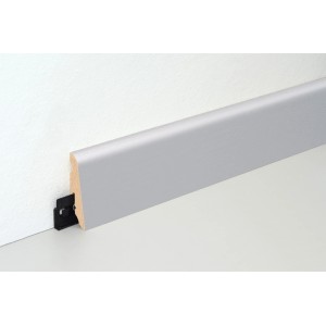 Sockelleiste FU060L, Aluminium Dekor, MDF foliert, mit Clip zur Montage.