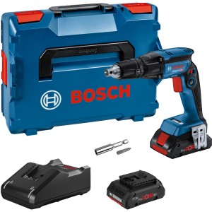 Bosch Professional Akku-Trockenbauschrauber GTB 18V-45 mit 2 Akkus, Ladegerät und Koffer.
