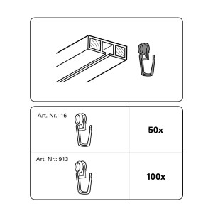 Gardinia Rollringe, 100er-Pack, für Gardinenschienen. Weiße Kunststoffringe zur Befestigung von Gardinen.
