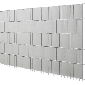 Silbergraue PVC-Sichtschutzstreifen (5 Stk.) für Zaunbau & Sichtschutz.