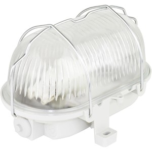 Graue LED-Kellerlampe mit Strukturglas und Schutzgitter, 5W, 400lm.