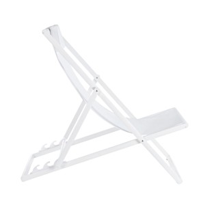 Weißer Bizzotto Liegestuhl Taylor, 60,5 x 101,5 cm, ideal für entspannte Stunden im Garten.