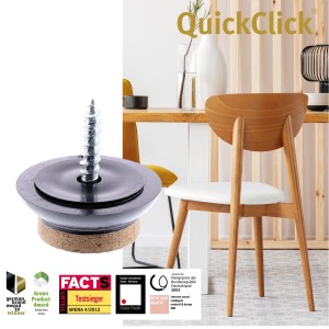 Wagner Filzgleiter QuickClick, 12-teilig, schwarz-braun, mit Schraube. Möbelgleiter für optimalen Oberflächenschutz.