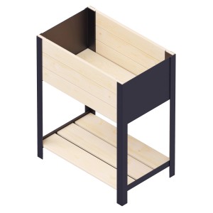 Upyard Hochbeet aus Holz und Metall, 58x36x72 cm, naturfarben. Ideal für Garten und Balkon.