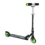 Muuwmi Aluminium Scooter Tretroller schwarz-grün, höhenverstellbar, mit 125 mm Rädern und Klappmechanismus.