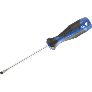 LUX Schraubendreher Comfort SL 5,5 mm x 125 mm mit blau-schwarzem Griff.