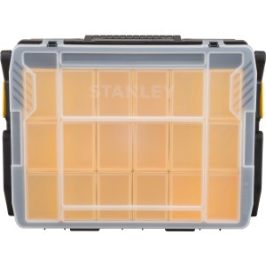 Stanley Sortmaster Multilevel Organizer für Werkzeug und Kleinteile, transparente Boxen.
