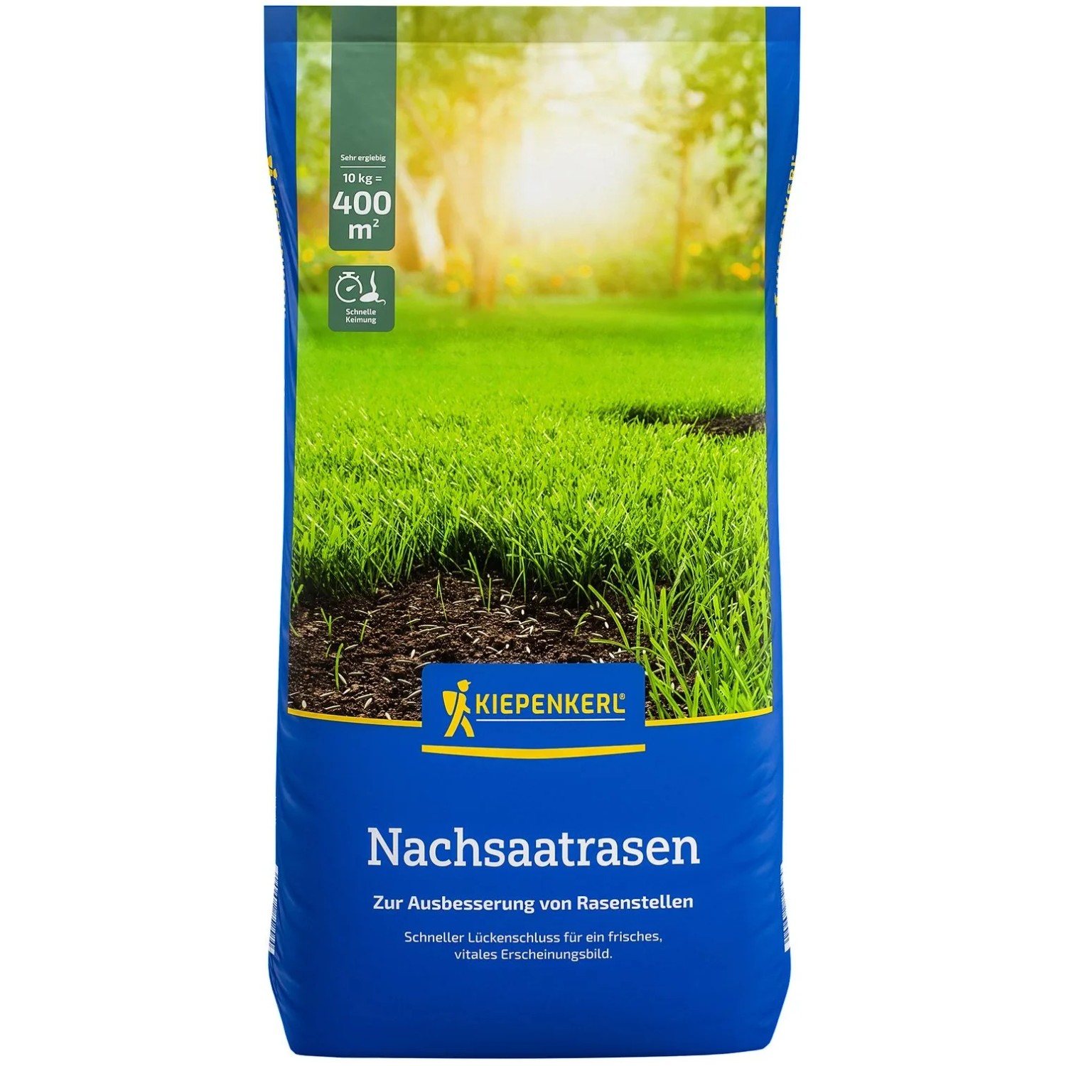 Kiepenkerl Nachsaatrasen, 10 kg Sack. Rasensamen zur Reparatur von Rasenflächen.