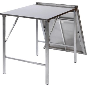 VEBA Arbeitstisch, Edelstahl, aufklappbar, 200x80x90 cm. Gartentisch für Catering und Küche.