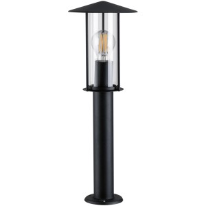 Schwarze Paulmann Outdoor-Pollerleuchte Classic mit E27 Fassung und klarem Glas. Insektenfreundlich.