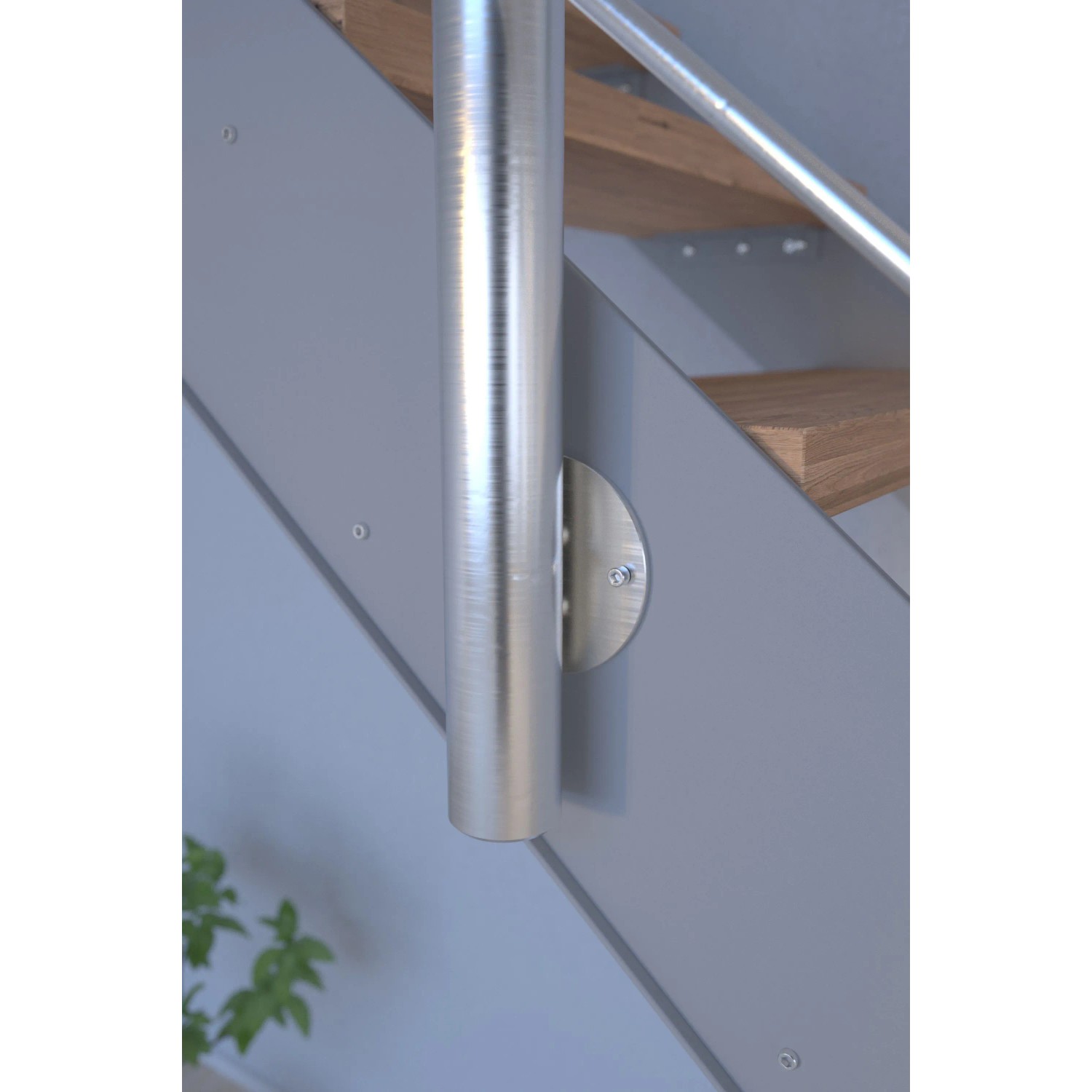 Treppe Kos 15 Stufen Eiche Geölt 107 cm Design-Geländer Grau FSC®_6