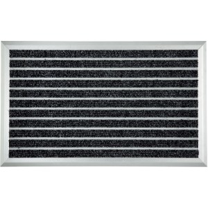 Astra Fußmatte Exclusiv, 45x75 cm, mit Aluminiumrahmen und schwarzen Streifen. Strapazierfähige Türmatte.