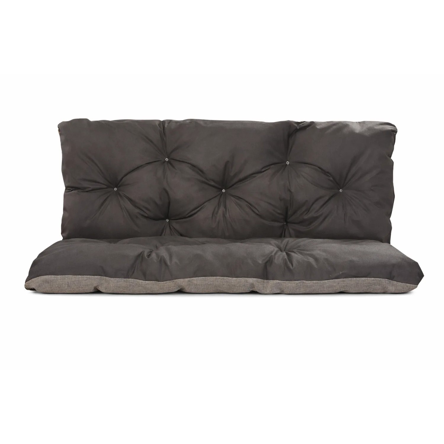 Setgarden Outdoor Bankauflage schwarz, 160cm. Bequemes Sitzkissen für 3-Sitzer Gartenbänke mit gesteppter Rückenlehne.