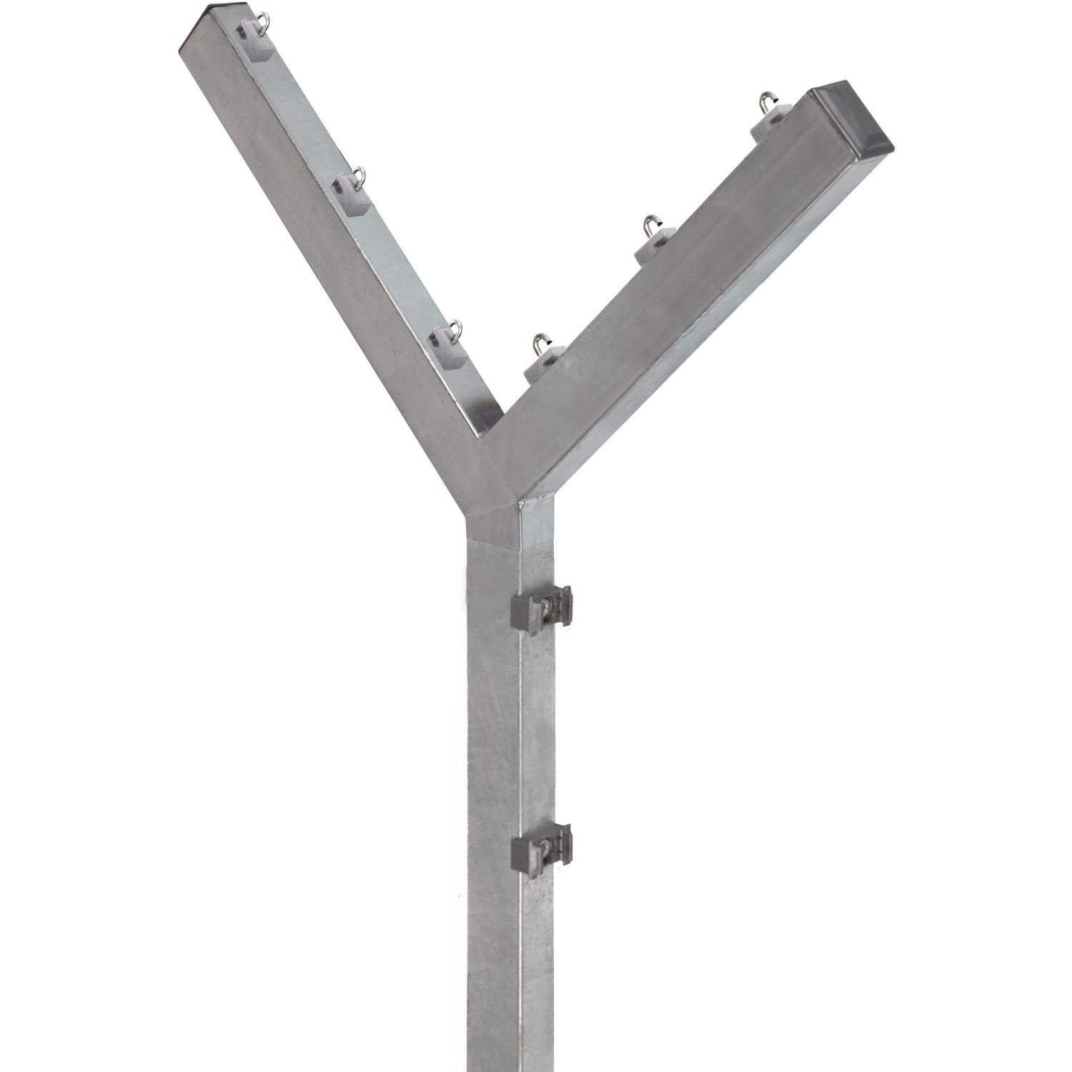 Floraworld Y-Pfostenaufsatz, silberner Stahl, mit Drahthaltern für Zaunbau & Sichtschutz.