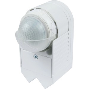 Weißer Infrarot-Bewegungsmelder Eco A3 IP44 für Feuchträume, 360° Erfassungswinkel.